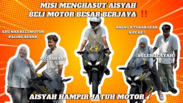 AISYAH HAMPIR JATUH MOTOR?! AIMAN AJAR AISYAH NAIK MOTOR