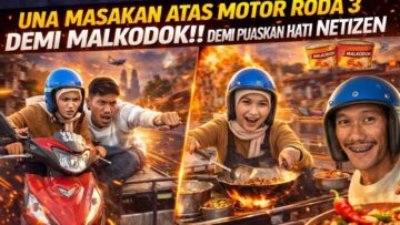 AJAR MAL MASAK ATAS MOTOR RODA 3 !! MAMA MAL BAGI KOMEN PEDAS ?!!