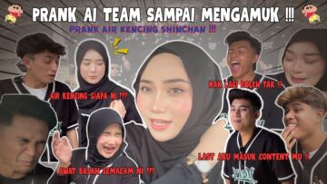 PRANK BAGI AIR KENCING DEKAT SEMUA AI TEAM !! UNA DICOP PENGOTOR !!