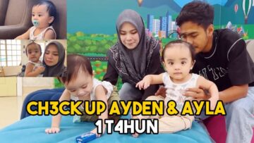 Yeay!! Ayla & ayden dah setahun ! Check up twins kt hosp1tal !