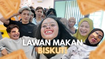 WORLD RECORD BISKUT ATAS DAHI !! LELAKI VS PEREMPUAN !!