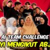 AI TEAM CHALLENGE NYANYI MENGIKUT ABJAD !!! NUAR PAKAI CABLE MAK ???